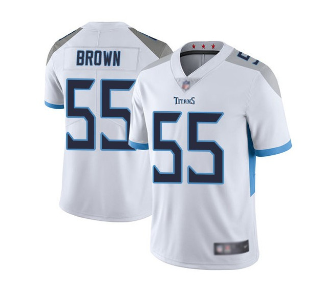 Men's Tennessee Titans #55 Jayon Brown White Vapor Untouchable Limited Stitched Jersey